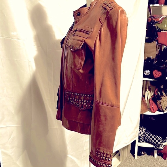 💙NWOT💙Tasha Polizzi💙 Studded Leather Jacket💙 - Picture 6 of 15